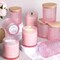 12 Pack Pink Candle Jars for Making Candles- 8 OZ Empty Glass Candle Making Jars with Bamboo Lids and Labels, Candle Containers Candle Making Jars for DIY Gifts